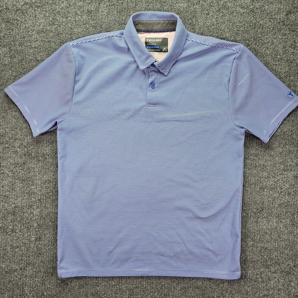 Willowby Men’s Blue Micro-Stripe Polo